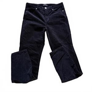 WELL WORN "Velvet" Black Corduroy Straight Leg Jeans Wms SZ 6 Preppy CabinCore